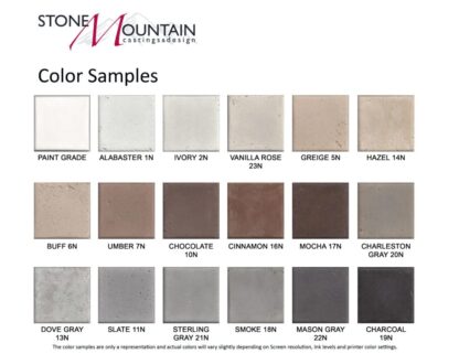 Colors and Color Names - Stone Mountain Castings and Design